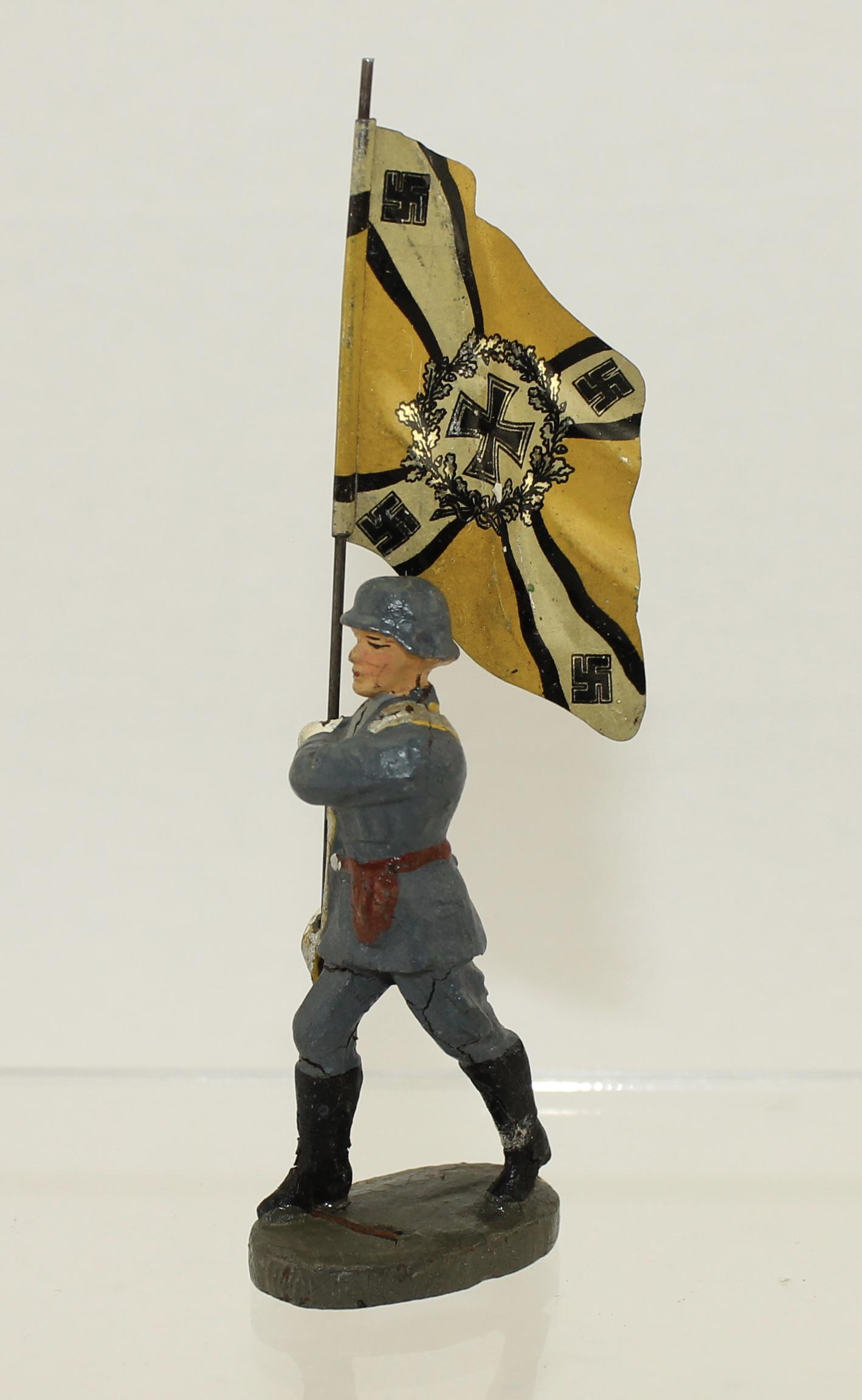 Elastolin Luftwaffe Flagbearer Tin Flag (1 of 2)