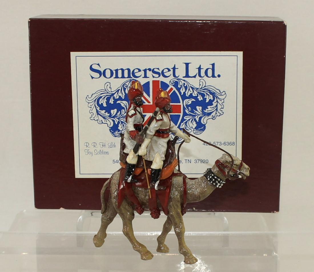 Somerset Ltd Bikanir Camel Corps: Set BCC-12. Double Mounted Sowars. One with Rifle and One with Camel Stick. 1 Piece. Condition Excellent. Box Very Good. Incorrect Box.