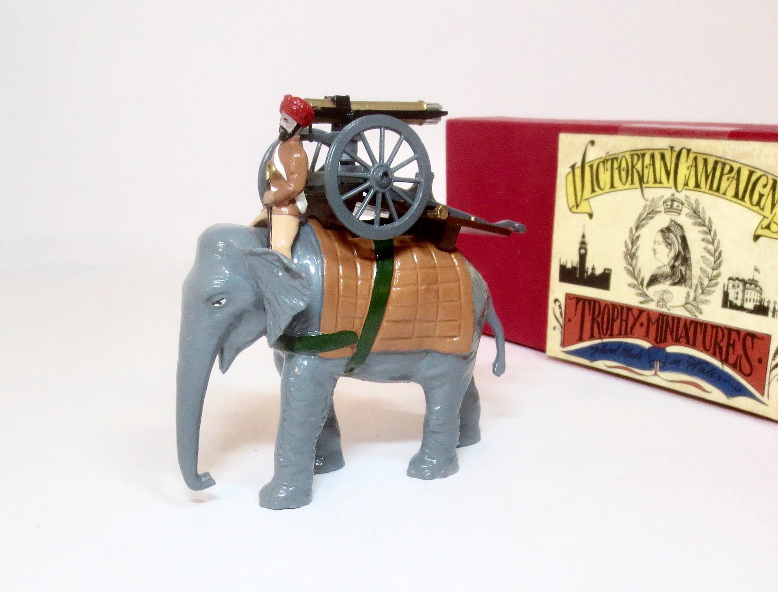 Trophy #EQ27 Elephant Gatling Gun: 4 pieces. Near mint condition. Box good (some tape on the top label).