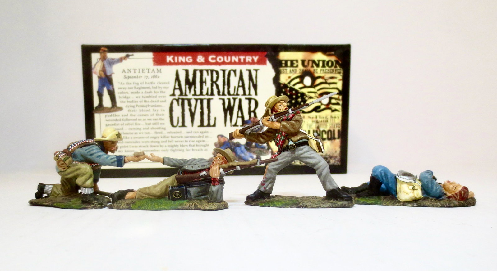 King & Country #ACW08 Civil War Confederates: Antietam. In the heat of the battle. 4 pieces. Mint condition. Box excellent.