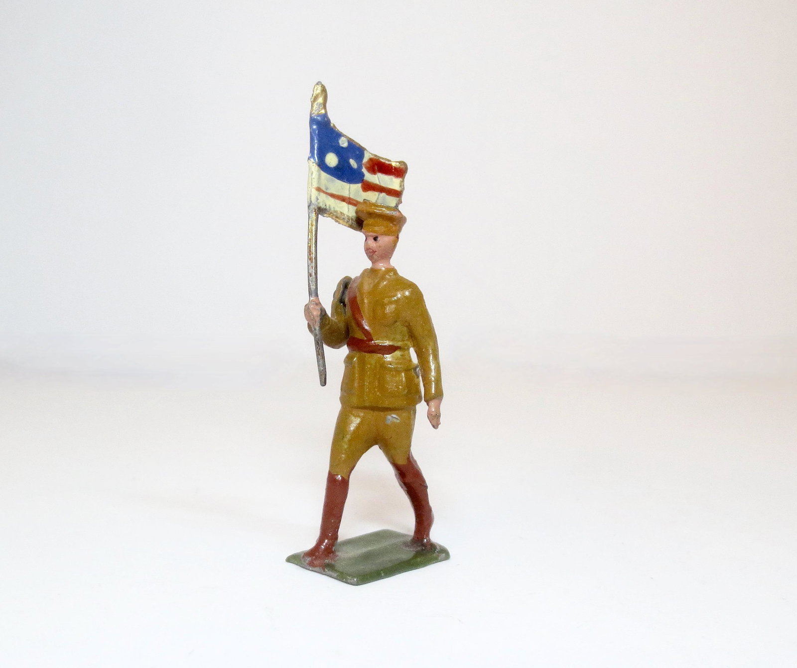Charles Silvester France, (CS) U.S. WWI Soldier: With Stars and Stripes flag. Condition very good. Unboxed.