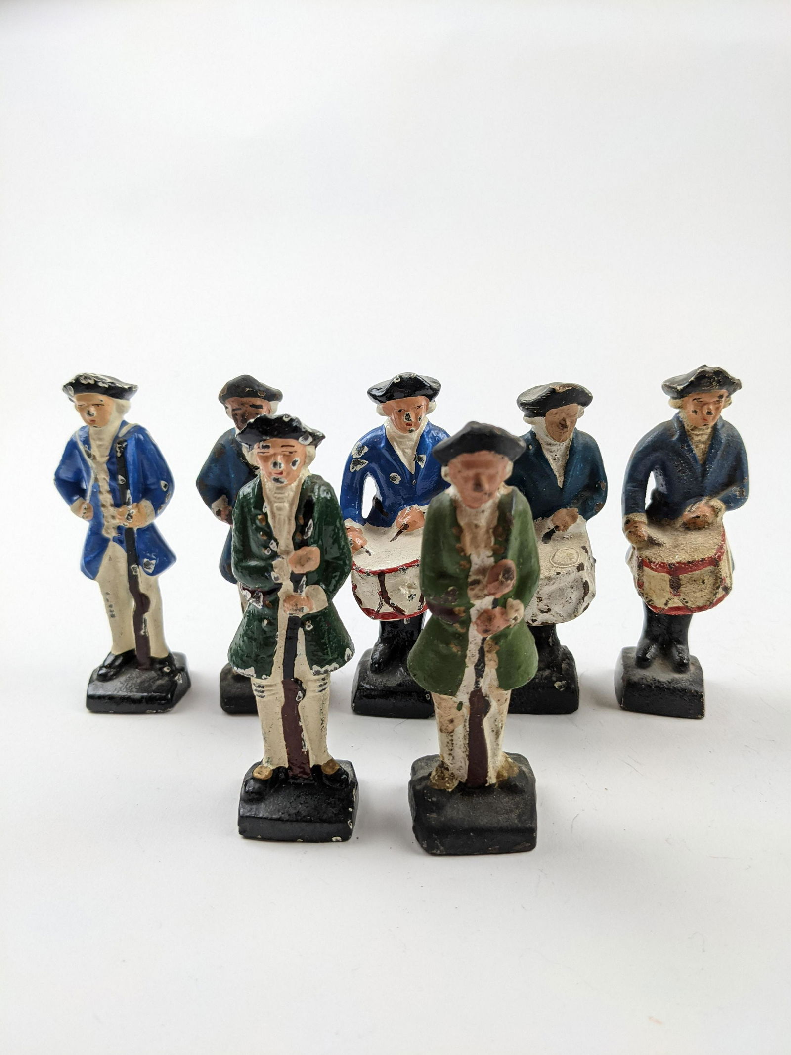 Wilton Coloniel Figures: Cast Iron. 7 Pieces Condition Good To Very Good No Boxes