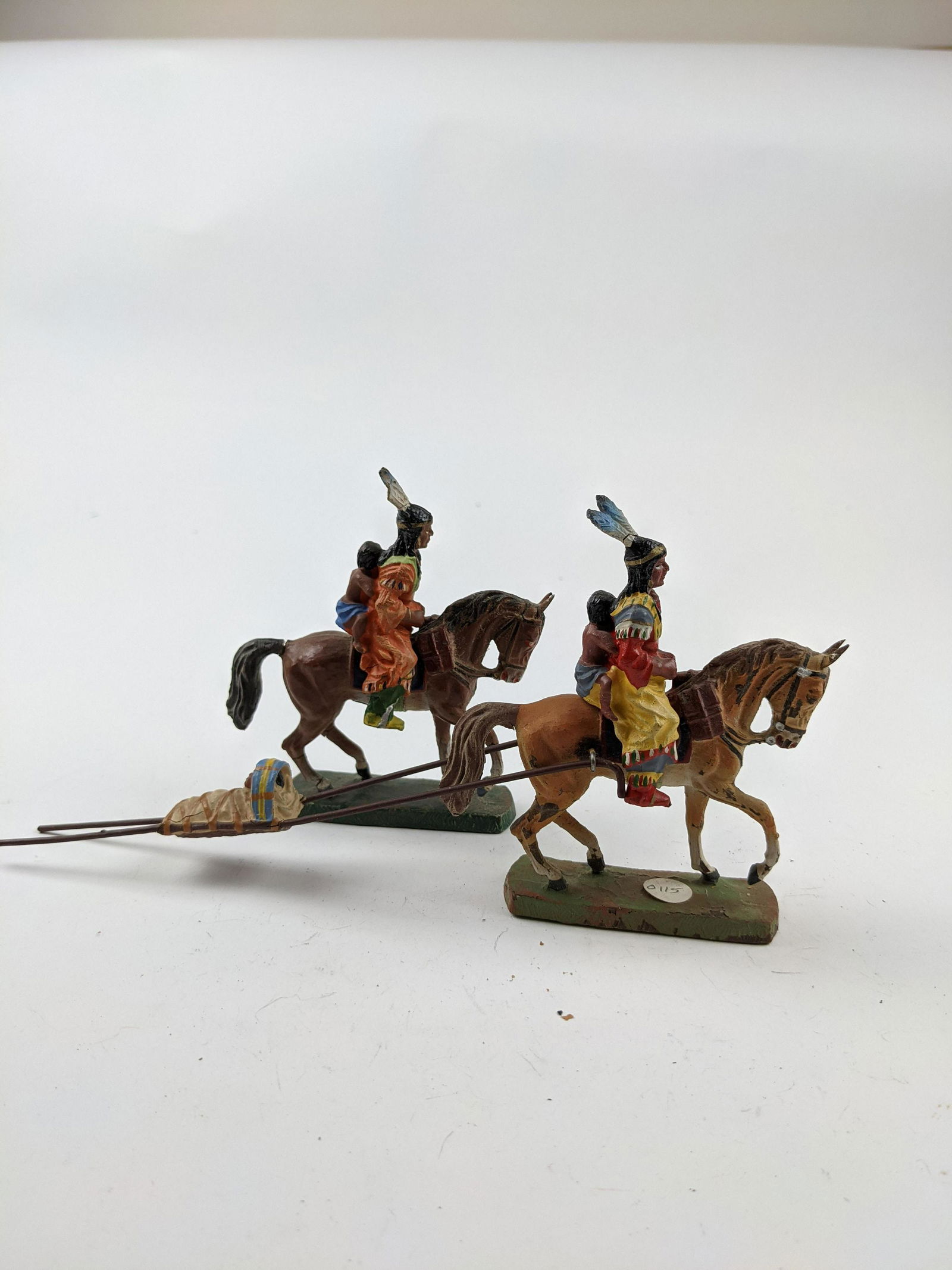 Elastolin Mounted Indians With Child (1 of 1)