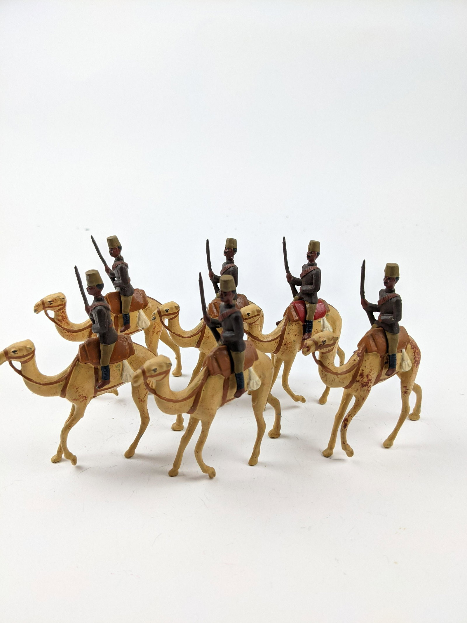 Unknown Maker Egyptian Camel Riders: 12 Pieces Condition Very Good (1 Broken Leg) No Box
