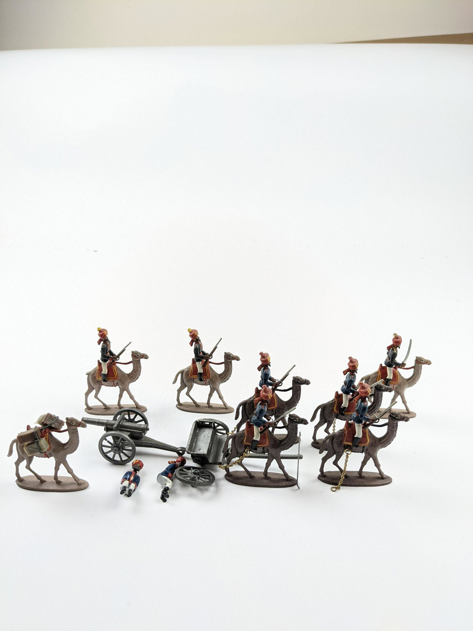 Joe Shimek Indian Army Camels Pulling Canon: 11 Pieces Condition Excellent (1 Wheel & Trail Broken) No Box
