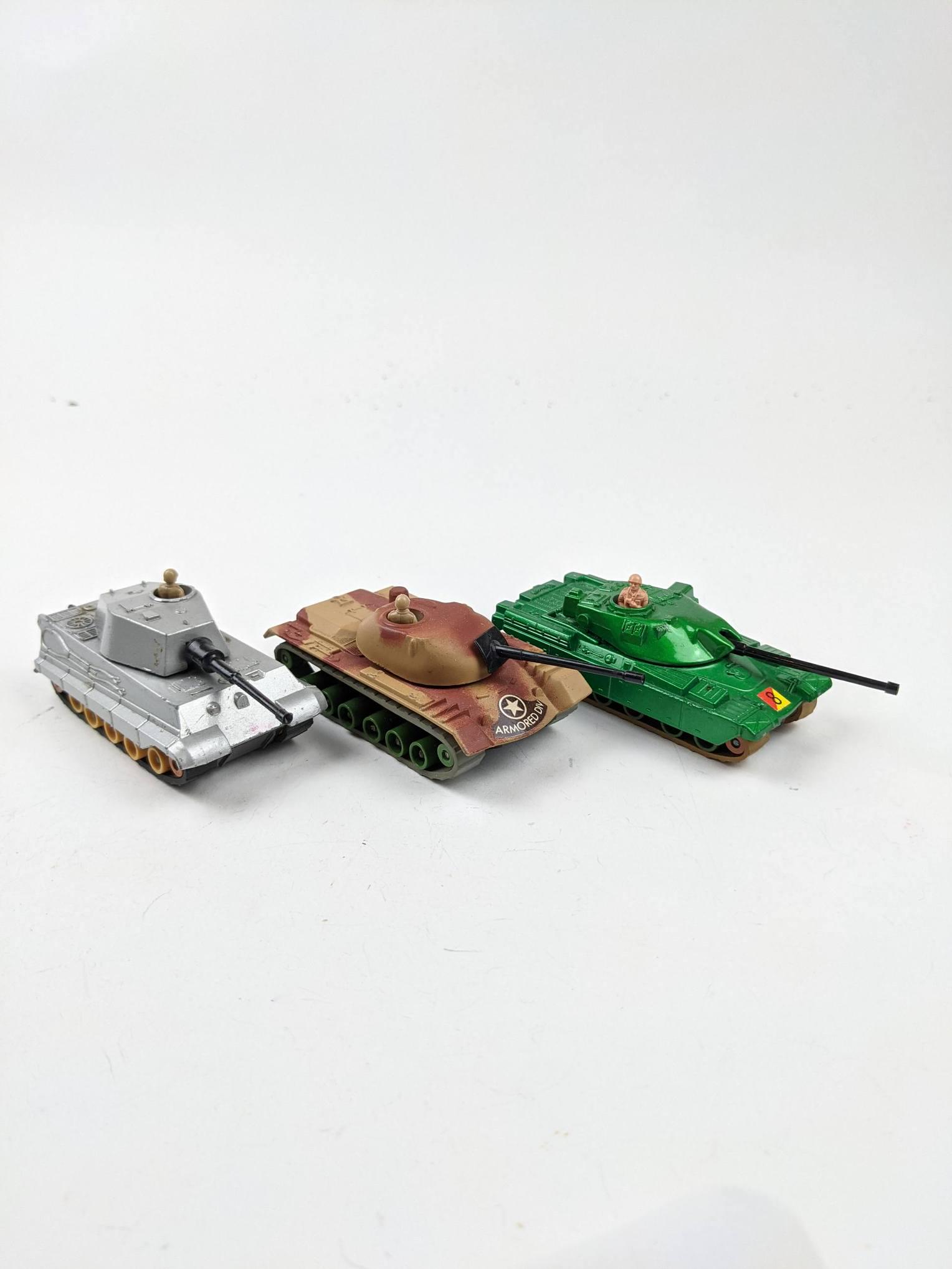 Matchbox Battle Kings Tanks: 3 Pieces. Condition Very Good. No boxes.