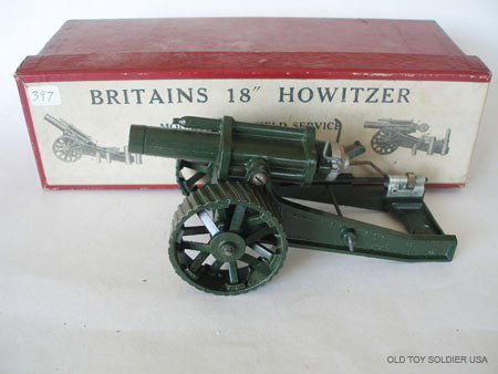 Britains Set # 2107 Britains 18 in Mobile Howitzer: with Original Illustrated Box. Post War.