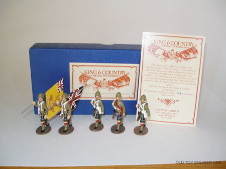 King and Country RARE GLOSSY Set CP1K203 : Cameron Highlanders Colour Party in Original Box with Certificate # 203/1000.