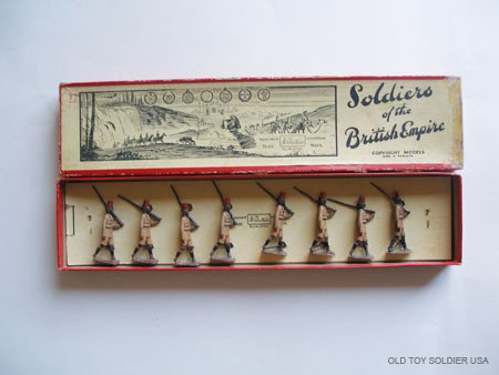 Britains Set # 225 Kings African Rifles.: Pre War. Tied in Original Soldiers of the British Empire Box.
