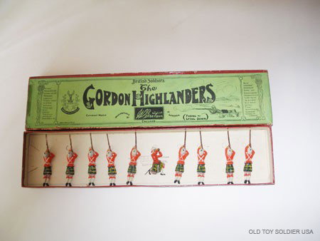 Britains Set # 118 Gordon Highlanders Lying Firing: with Original Whisstock Box. Untied. Pre War.