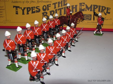 Wm. Hocker Cameron Highlanders, No 29/151, : 16 pcs., VG figures, Untied, Box taped, Rifles chipped bent.