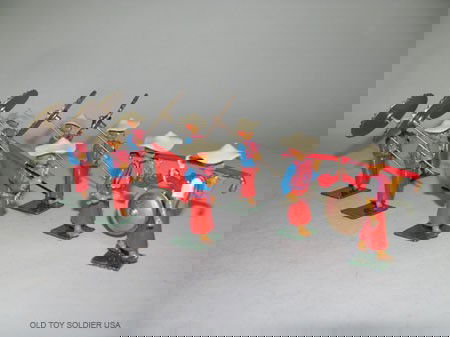 Marlborough: D55 Shah Retainers,: Burma, 6 pcs., D56 Shah retainers Burma 2 Figures carrying a gong, Total, 2 boxes, Mint 8 pcs.