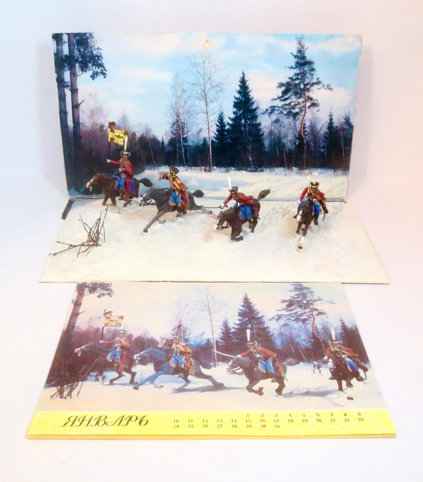 Russian Cavalry Diorama with Calendar (1 of 1)