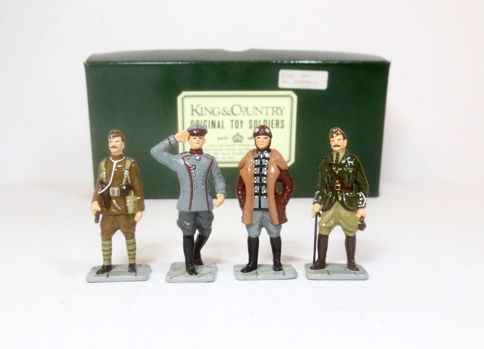 King & Country Glossy Pilots: 4 pieces. Mint condition. Box excellent.