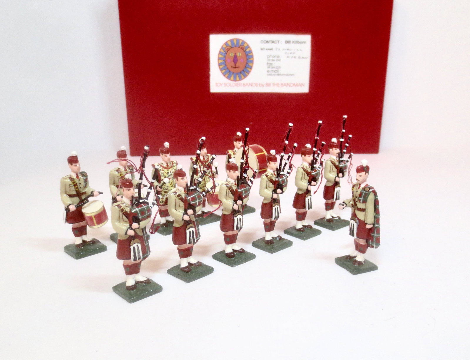 Bill The Bandman S.A. Medical Corps Band: 12 pieces. Mint to near mint condition (band major missing mace). Box excellent.