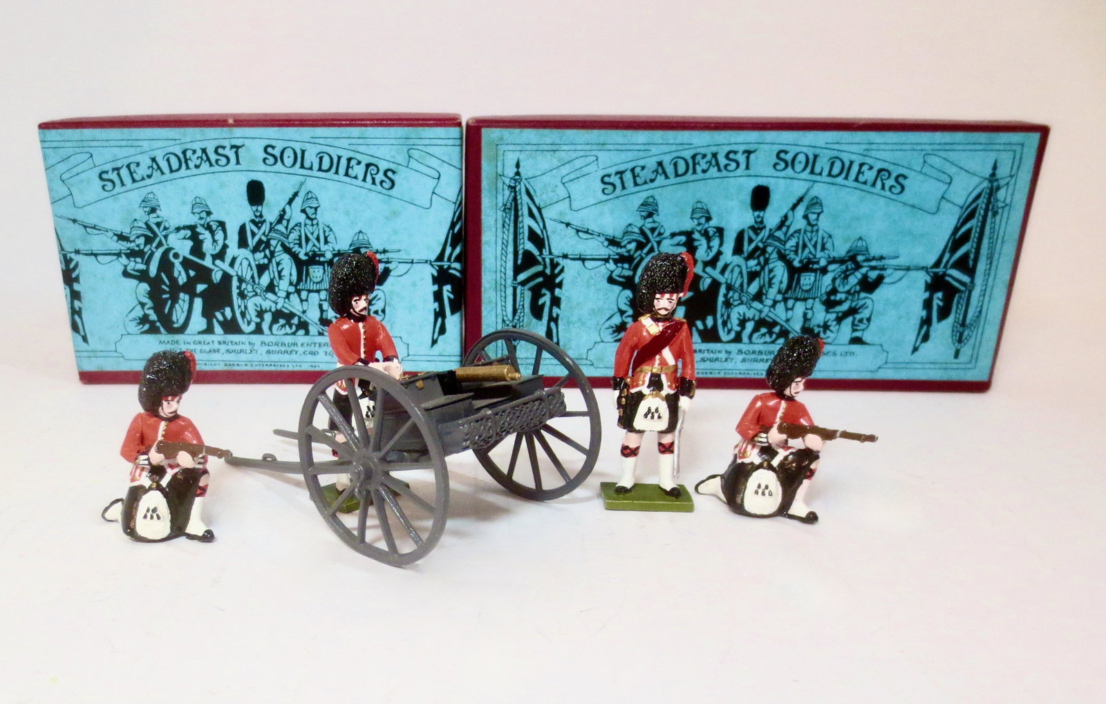 Steadfast #SF43 Maxim Gun: With Black Watch Gun Crew #SF44. 5 pieces. Mint to near mint condition. Boxes very good.