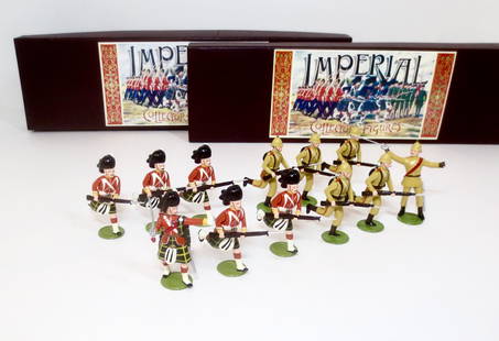 Imperial British Regiments: The Gordon Highlanders Charging #13b, and The 3rd Battalion Victorian Infantry Brigade #9. 12 pieces. Mint to near mint condition. Boxes excellent.