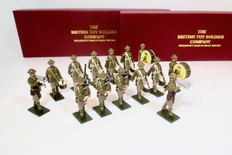 British Toy Soldier Company #120: World War One Highland Recruiting Band. 14 pieces. Mint condition. Boxes excellent.