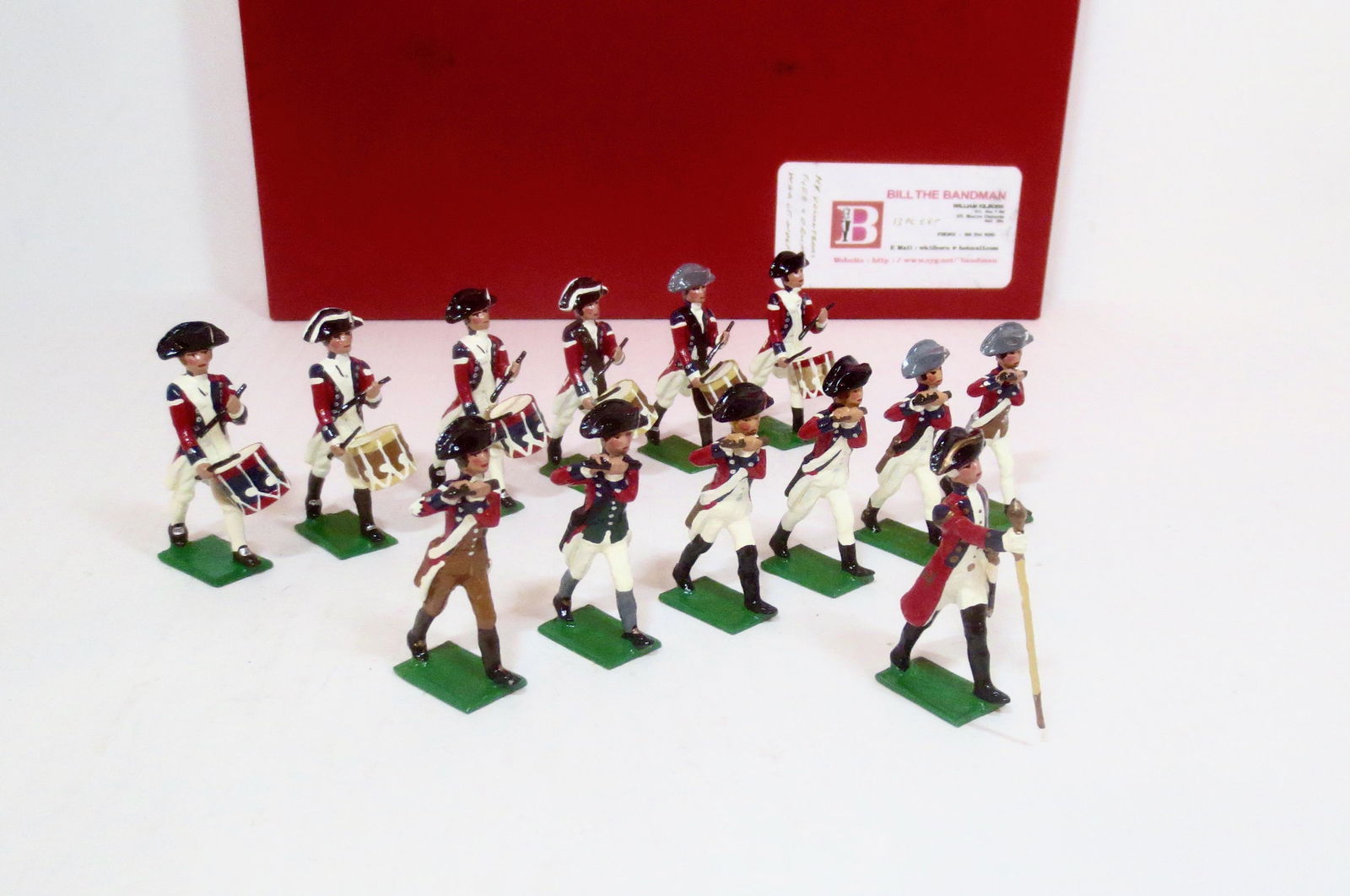 Bill The Bandman New York Volunteers Regiment: Fife & Drum Band. 13 pieces. Mint condition. Box excellent.