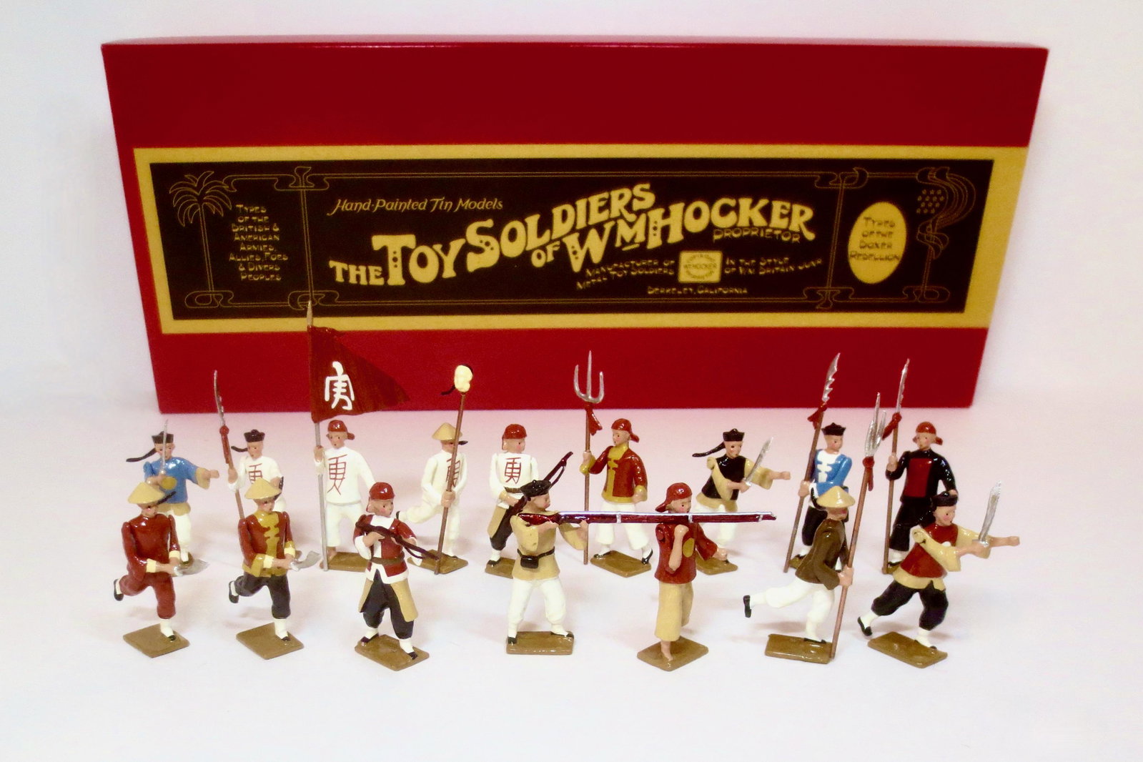 Wm. Hocker #444 Chinese Boxers: 16 pieces. Mint condition. Box excellent.