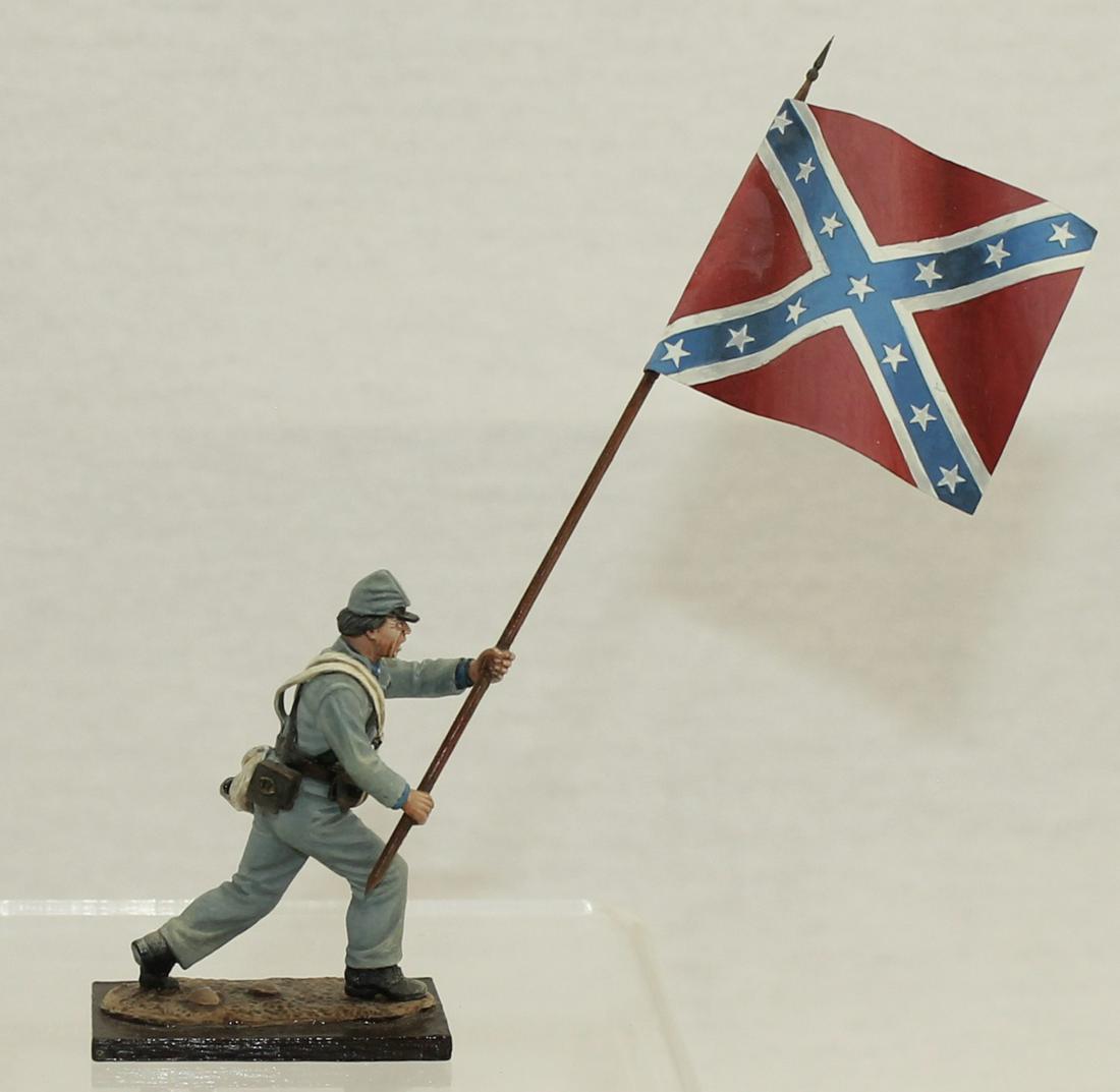 Arsenyev Studio Confederate Charging with Flag: American Civil War. 0107.3 on Bottom of Base. 1 Piece. Condition Excellent. No Box.