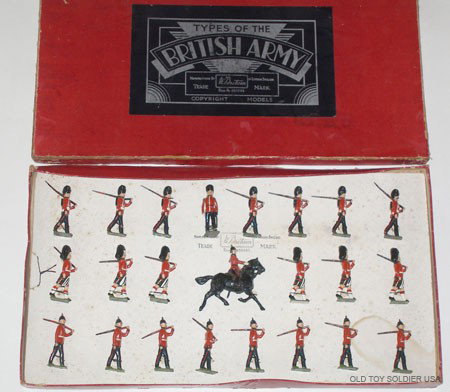 Britains Set # 1323 British Infantry Display - Bo: Britains Set # 1323 British Infantry Display. Seaforth Highlanders, 7th Royal Fusiliers and Royal Sussex Regiment Tied in Original Armies of the World Box, with additional F.A O Schwartz label and num