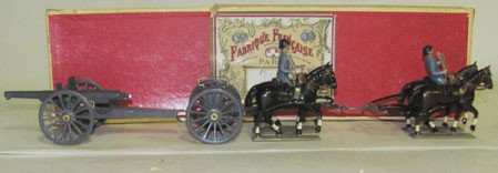 Mignot: 75mm Gun, team w/2 riders #1509: Mignot: 75mm Gun & Limber & 4 Horse team w/2 riders Set #1509 6pcs