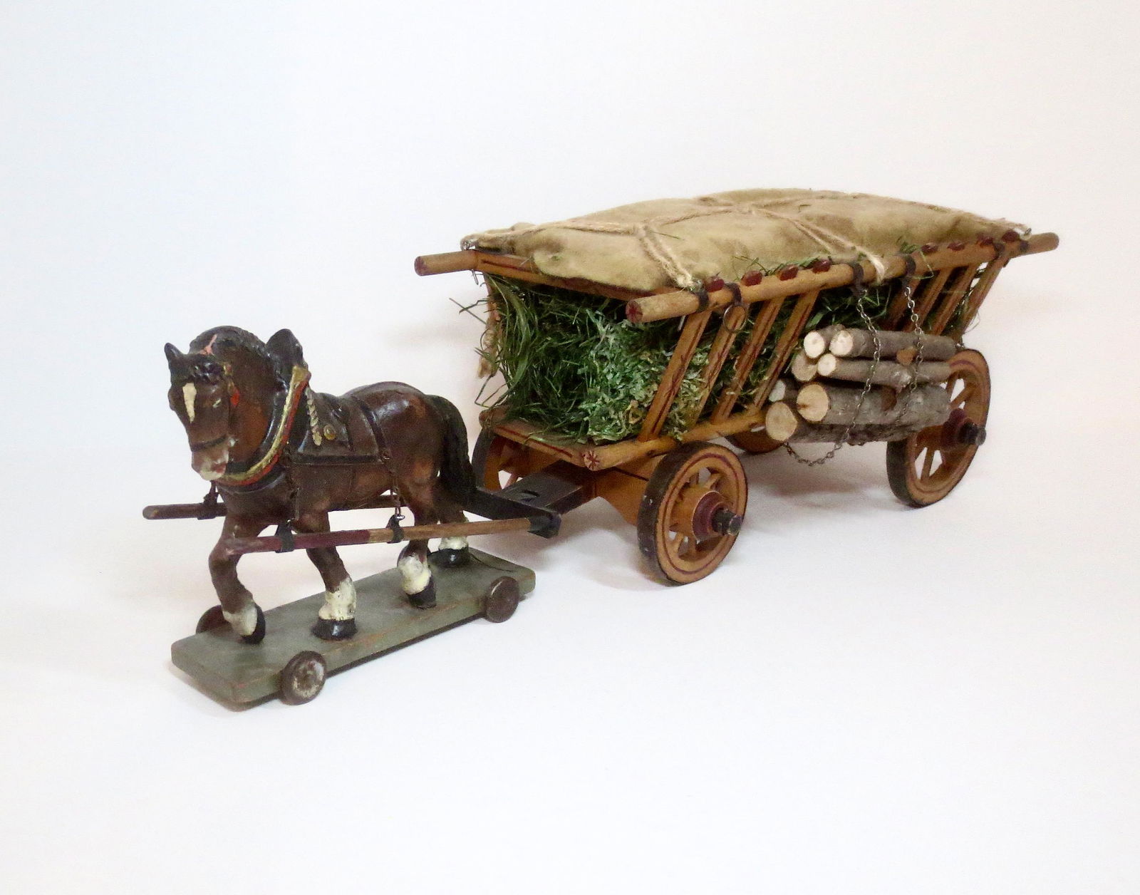 RARE Large Scale Composition & Wood Farm Cart (1 of 1)