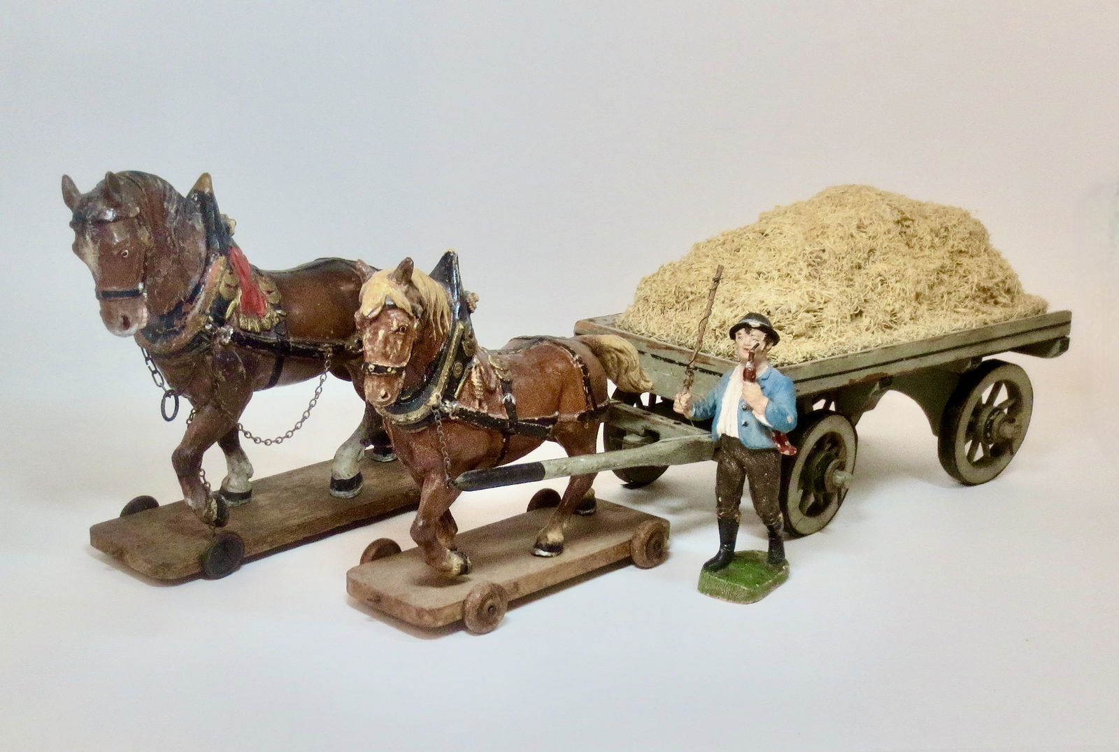RARE Large Scale Composition & Wood Hay Cart (1 of 1)