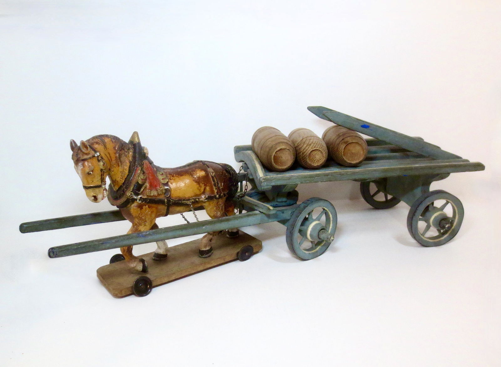 RARE Large Scale Composition & Wood Farm Cart (1 of 1)