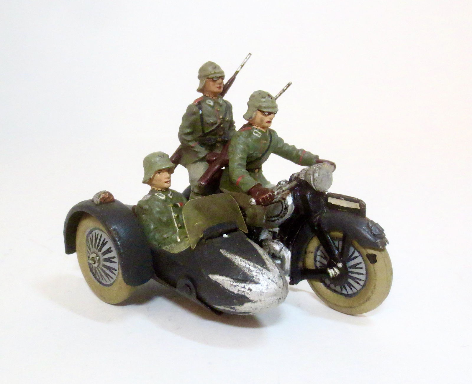 Composition & Tin WW2 German Motorcycle (1 of 1)