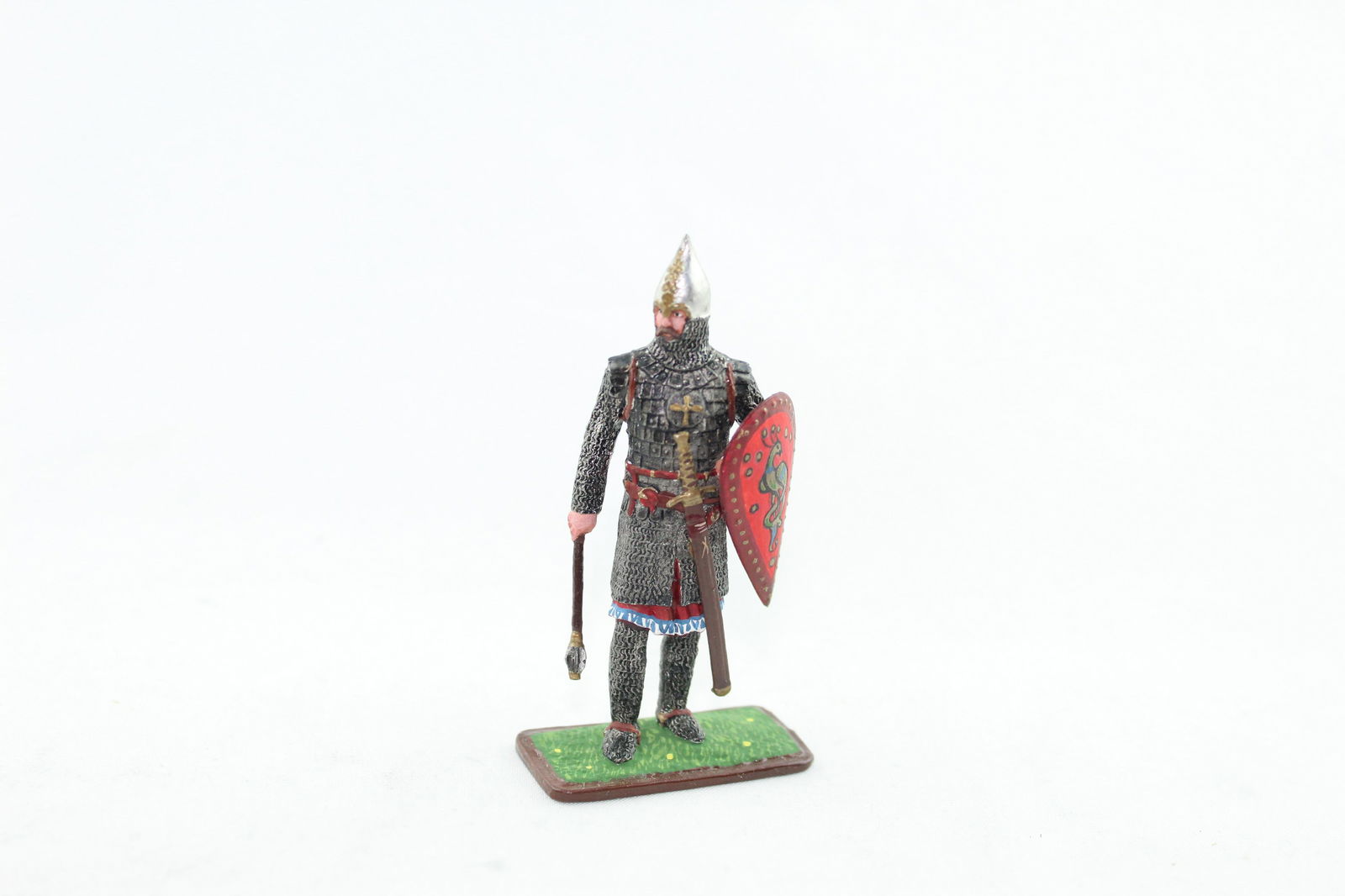 St. Petersburg Arsenyev Duke with Mace & Shield: One pc, 54 mm, Arsenyev Studio 1991, No. 17.1, 55 made, Duke with Mace & Shield, E/M with box, E.