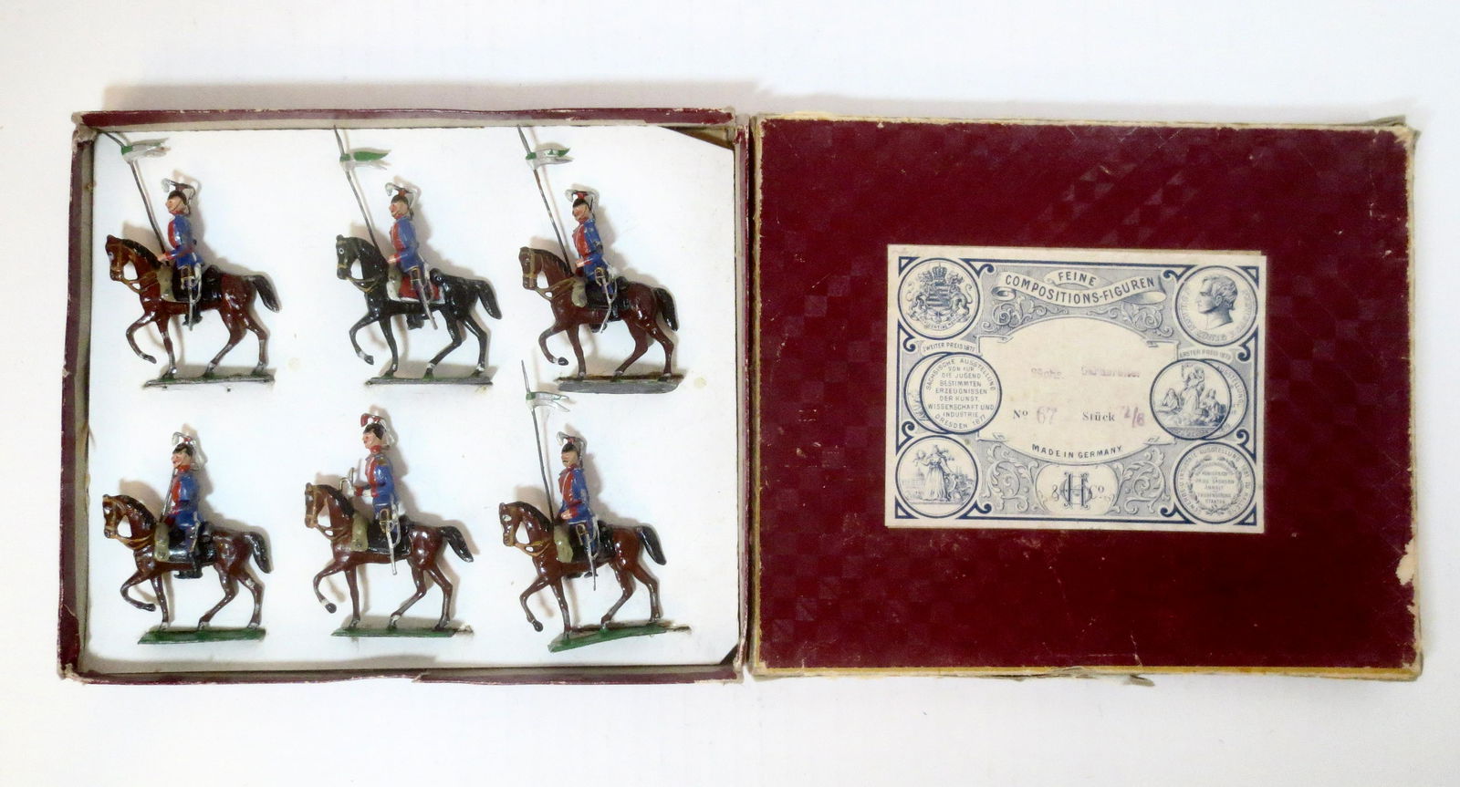 Heyde Sachs Gardes: 6 pieces. Near mint to excellent condition. Box fair with wear and repairs.