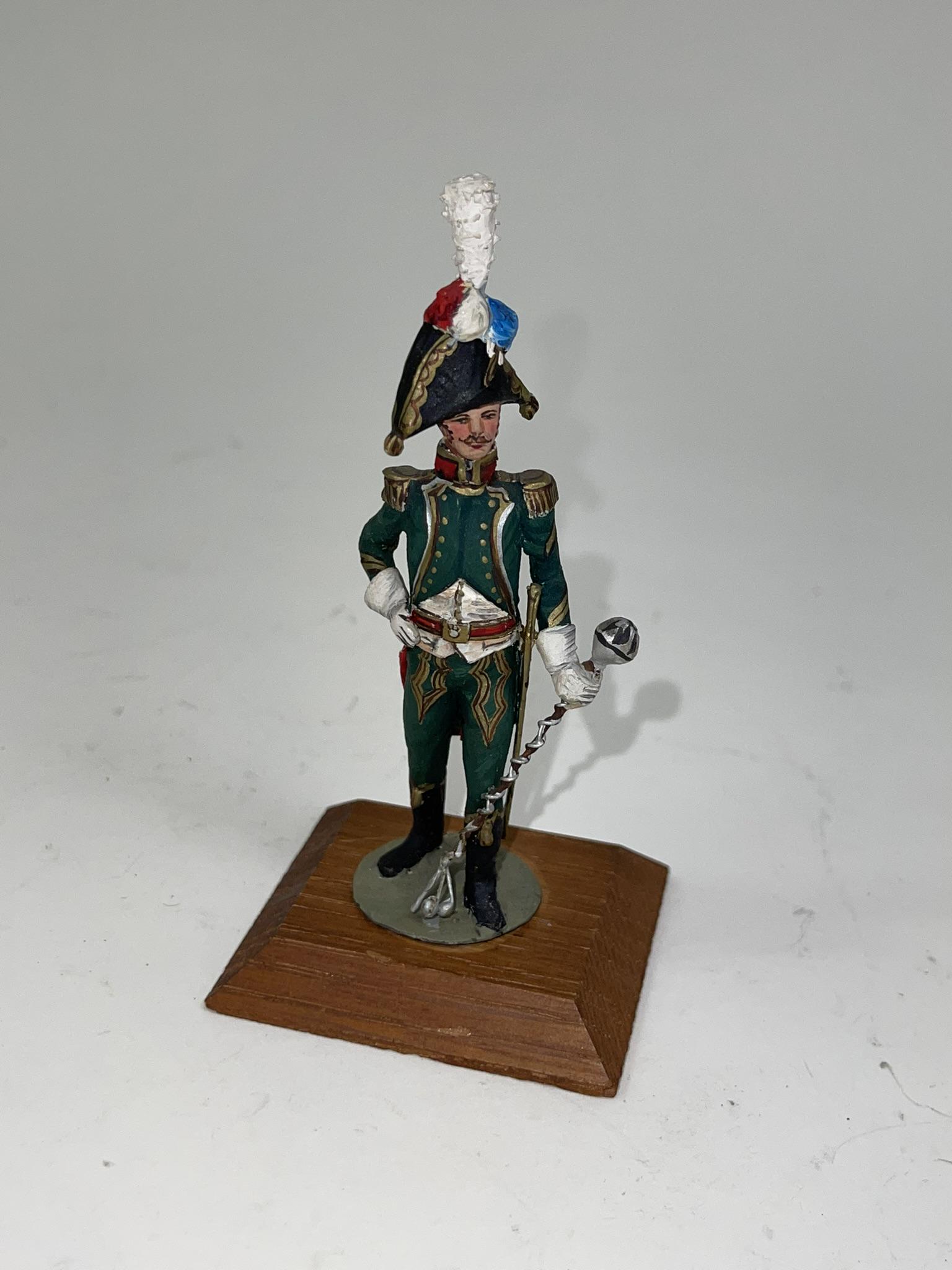 Military Miniature Napoleonic French Drum Major: 1 piece mounted on plinth, 65mm in excellent condition. Unknown maker.