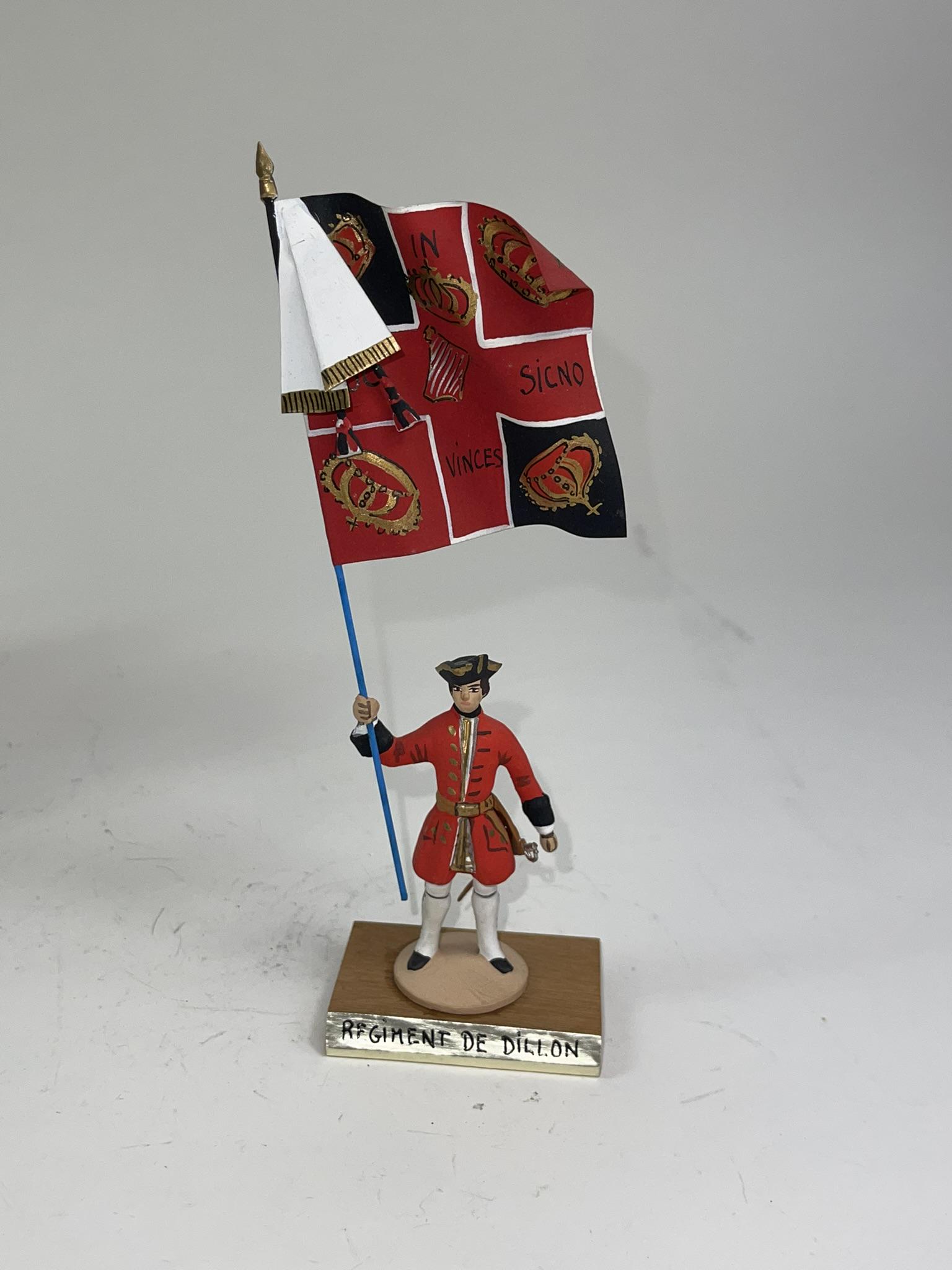 Auger Regiment de Dillon Flag Bearer: 1 piece in excellent condition, mounted on wooden plinth.