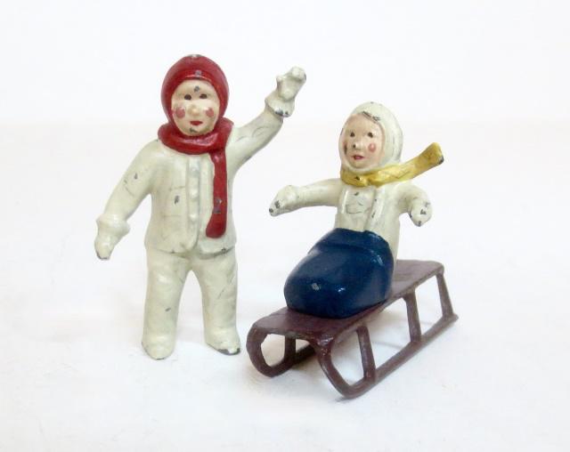 Britains Rare Snow Babies on Sled (1 of 1)