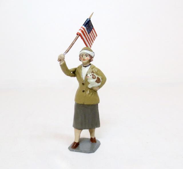 Bill O'Brien Special Paint Patriotic Lady: With flag. Mint condition. No box.