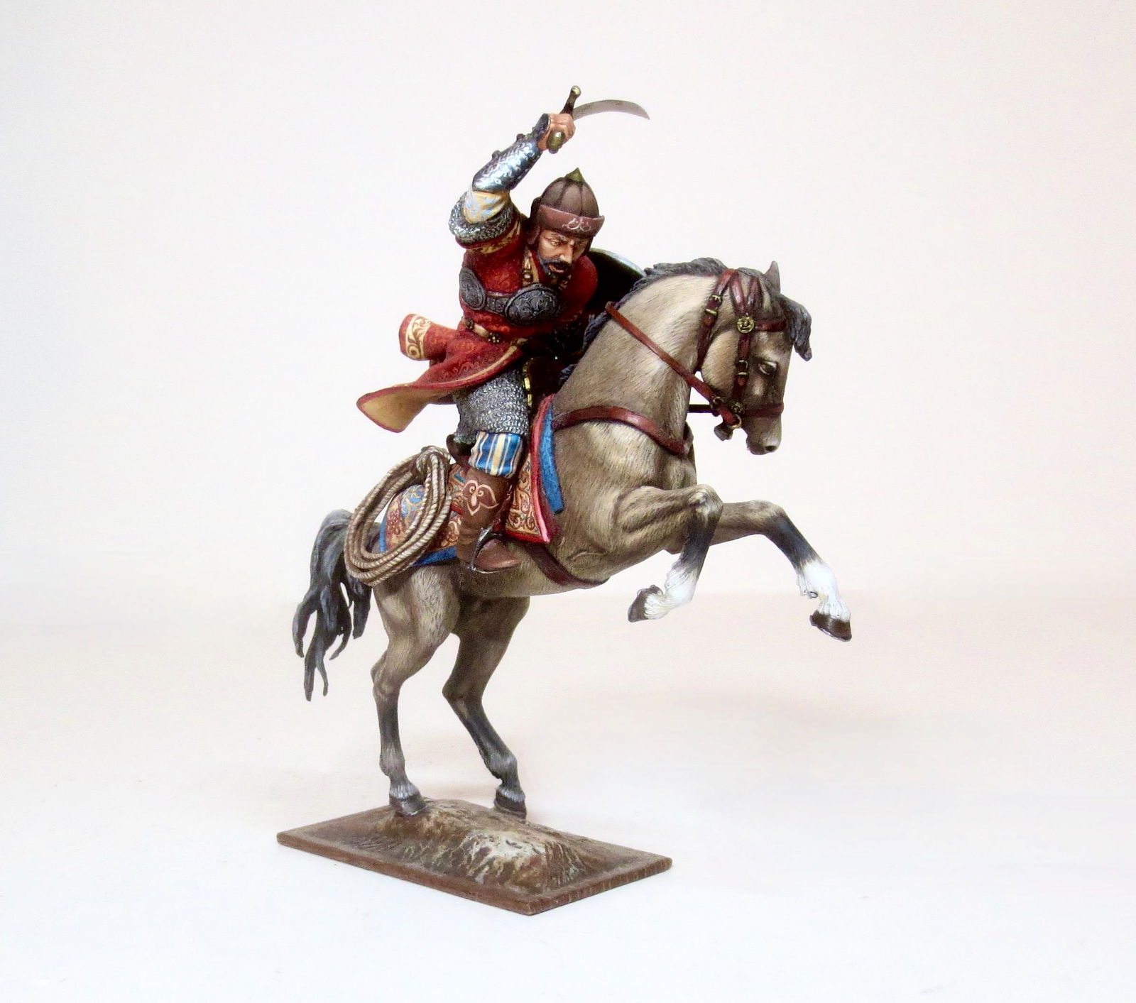 Russian Studio Muslim Warrior Atop Rearing Horse (1 of 1)