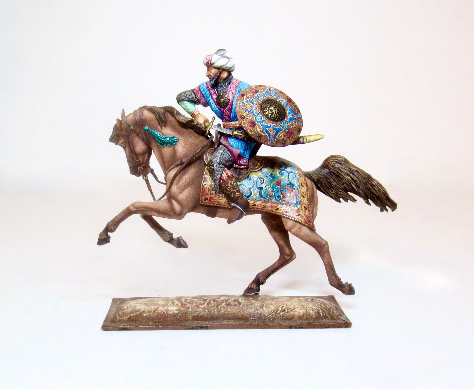 Russian Studio Muslim Warrior On Charging Horse (1 of 1)