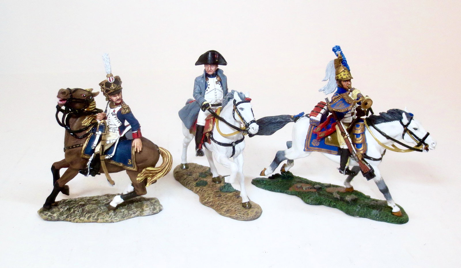King & Country Napoleon & Cavalry: 3 pieces. Mint to near mint condition. Unboxed.