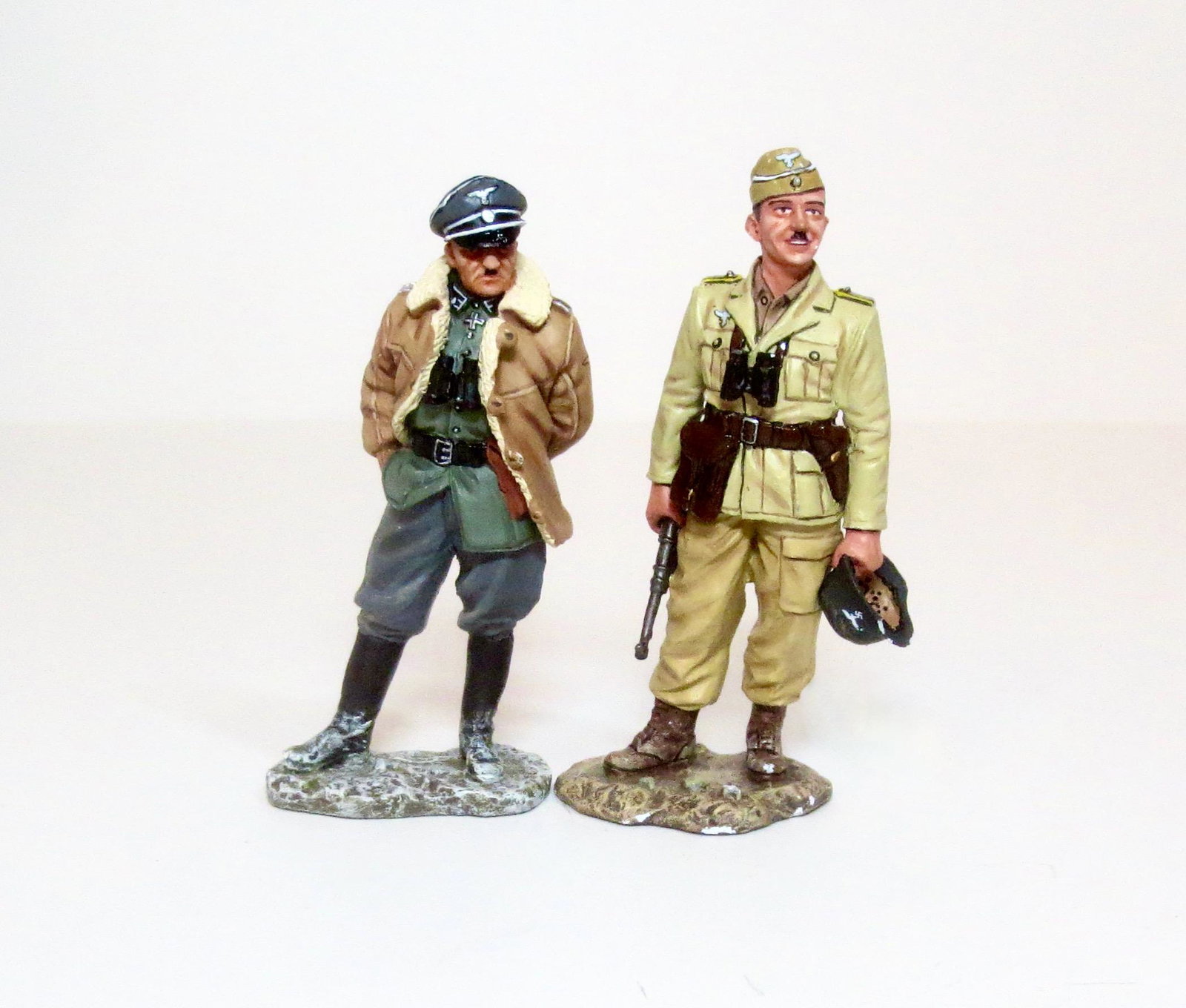 King & Country WW2 Personality Figures: #BBG07 Sepp Dietrich Commander of the Sixth Panzer Army, and #BBG110 Obersturmbannfubrer (Lt. Col.) Skorzeny served with the Waffen SS during WW2. After action on the Eastern Front, he became famous f