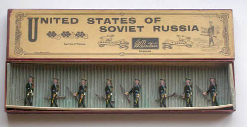Britains # 133 United States of Soviet Russia Infan: Britains Set # 133 United States of Soviet Russia Infantry with Original Whisstock Box. Pre War. 8 Pieces.