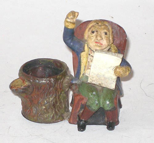 German Toothpick "Knick Knack". Mr. Pickwick: German Souvenir " Knick Knack". Mr. Pickwick Seated. Match or Toothpick Holder. Pre War. 1 Piece.