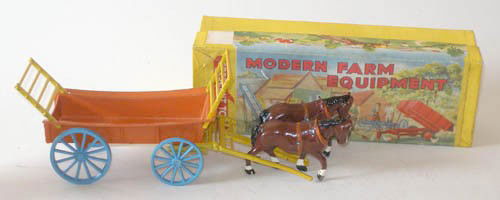 Crescent Four Wheel Horse Drawn Farm Wagon: Crescent Four Wheel Horse Drawn Farm Wagon with Original Illustrated Box. Post War.