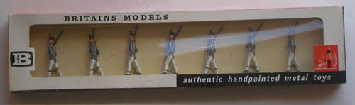 Britains Set # 9178 US West Point Cadets: Britains Set # 9178 US West Point Cadets Tied in Original Cellophane Fronted Box. Post War. 7 Pieces.