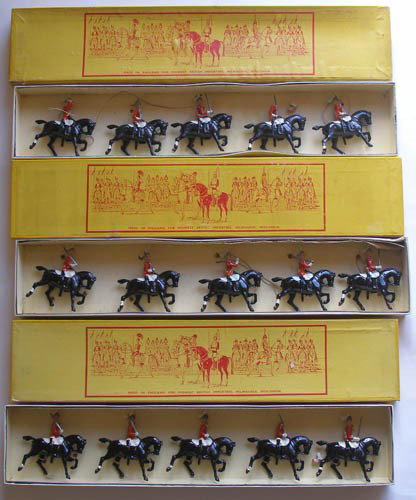 John Hill and Co. Johillco 3 Set # 400 Lifeguards: John Hill and Company Johillco Set # 400. 3 Sets of Lifeguards Tied & Untied in Original Midwest British Importer Boxes. Post War 15 Pieces.