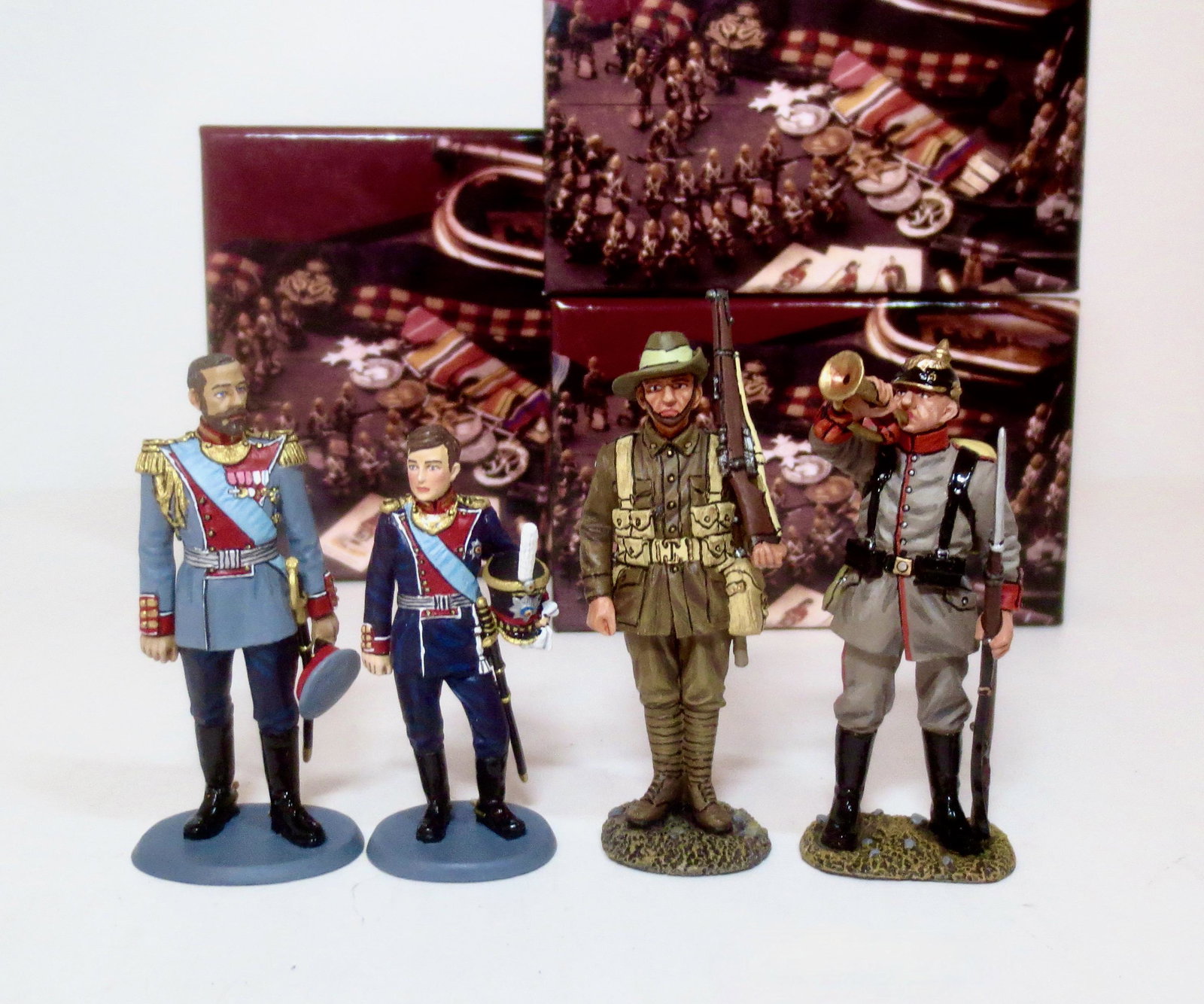 King & Country WW1 Sets: 4 pieces. Mint condition. Boxes excellent.