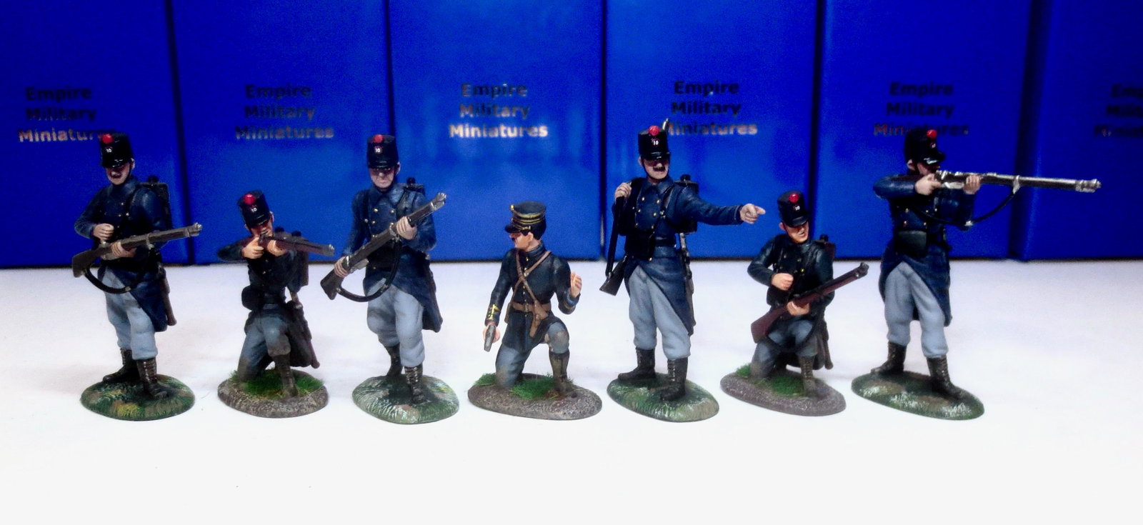 Empire Miniatures Belgian 10th Line Infantry: 7 pieces. Mint condition. Boxes excellent.