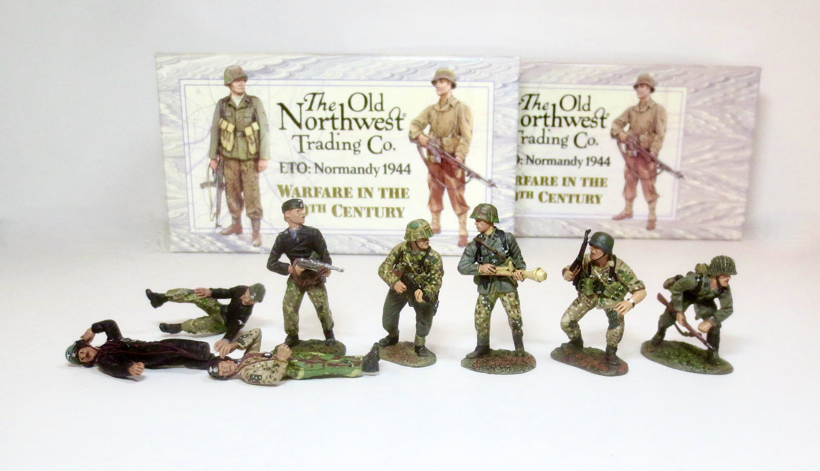 Old Northwest Trading Co. #ETO-02 Panzer Crew: And #ETO-06 "The Party". 8 pieces. Mint to near mint condition. Boxes excellent.