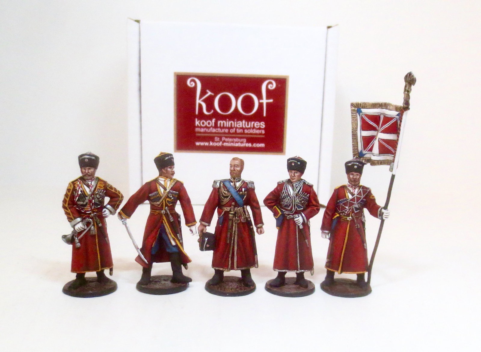 Koof St. Petersburg Tsar Nicholas & Convoy: Russian studio. 5 pieces. Mint condition. Box excellent.
